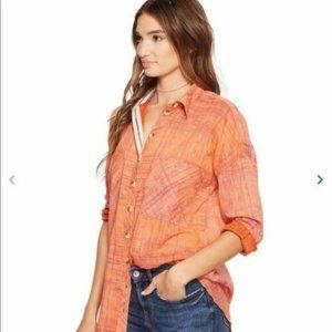 Free People Shore Vibes Button Down Top Printed XS